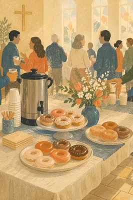 Warm Church Fellowship Coffee and Donuts