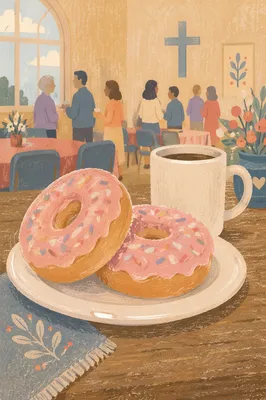 Church Fellowship Coffee and Donuts Table