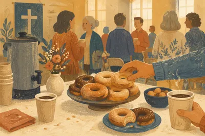 Warm Church Fellowship Coffee and Donuts