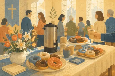 Church Fellowship Coffee and Donuts Table