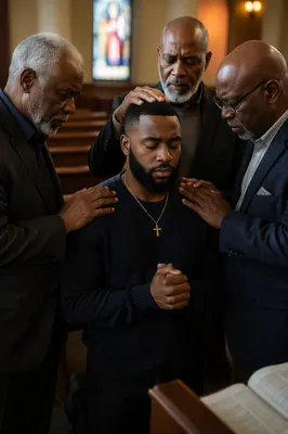 Elders Praying Over Young Man