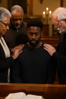 Elders Praying Over Young Man
