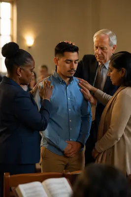 Elders Praying Over Young Man