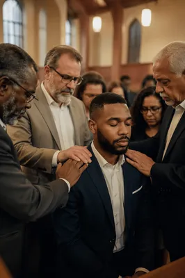 Elders Praying Over Young Man