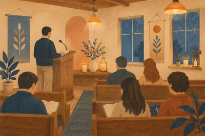 Associate Pastor Leading Quiet Wednesday Service