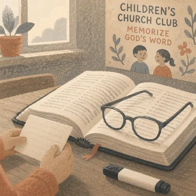 Kids Bible Verse Memorization Classroom Scene