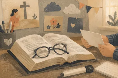 Kids Bible Verse Memorization Classroom Scene
