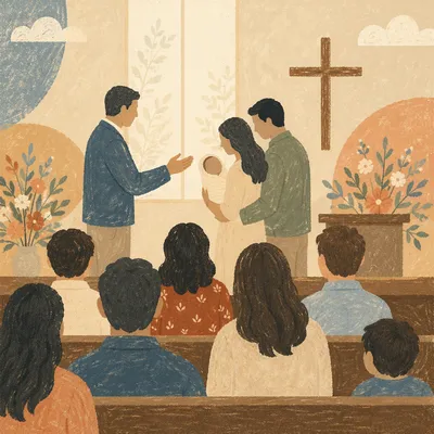 Baby Dedication Blessing in Contemporary Church