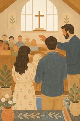 Baby Dedication Blessing in Church Sanctuary
