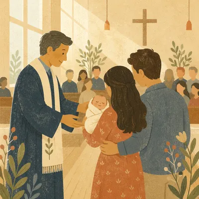 Baby Dedication Prayer in Contemporary Church