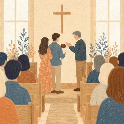Baby Dedication Blessing in Contemporary Church
