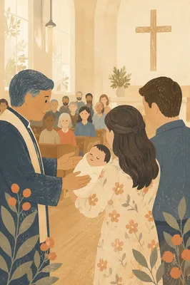 Baby Dedication Prayer in Contemporary Church