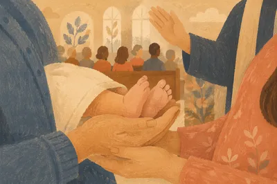 Baby Dedication Blessing in Church Close-Up