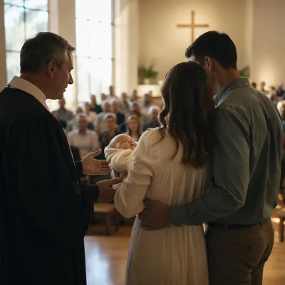 Baby Dedication Prayer in Contemporary Church