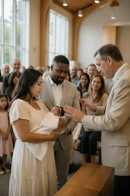 Baby Dedication Blessing in Contemporary Church