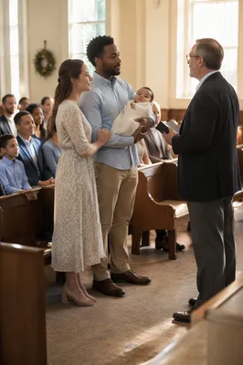 Baby Dedication with Parents and Pastor