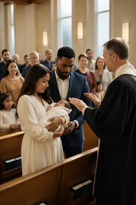 Baby Dedication in Bright Church Sanctuary