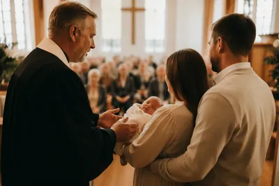 Baby Dedication Blessing in Contemporary Church