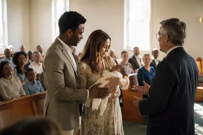 Baby Dedication in Bright Church Sanctuary