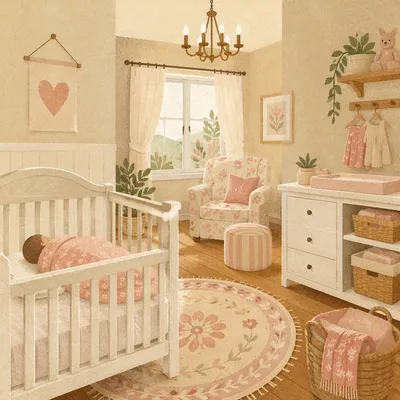 Cozy Church Nursery with Sleeping Baby