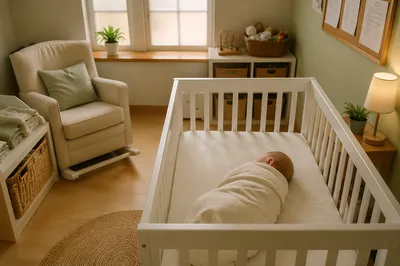 Peaceful Church Nursery Baby in Crib