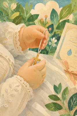 Infant Baptism Cross and Certificate Detail