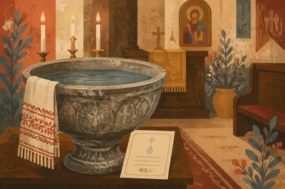 Baptism Certificate by Chapel Font