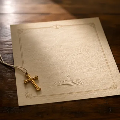 Baptism Certificate with Gold Cross Pendant