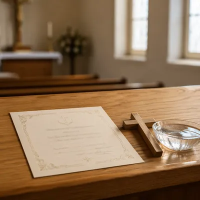 Baptism Certificate with Cross and Water