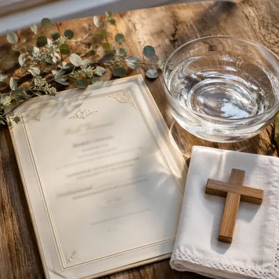 Baptism Certificate with Cross and Water