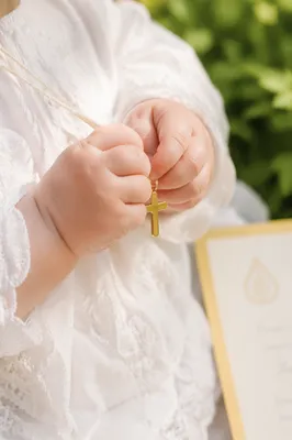Infant Baptism Hands with Cross Pendant