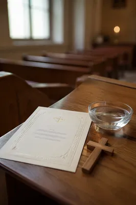 Baptism Certificate with Cross and Water