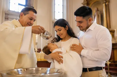 Child Baptism Ceremony in Bright Church