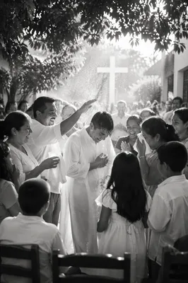 Joyful Outdoor Baptism Family Celebration