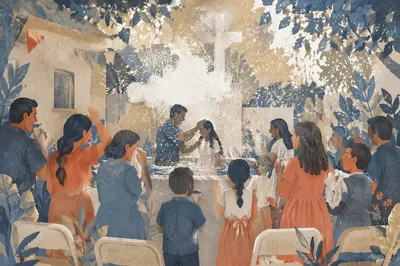 Joyful Outdoor Baptism Family Celebration