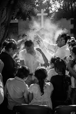Outdoor Baptism Family Celebration in Joyful Tears