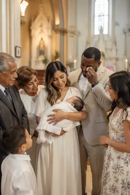 Family Celebrates Baptism in Bright Church