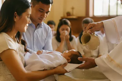Tender Family Baptism Celebration in Church
