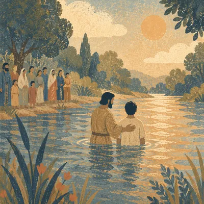 Golden Hour River Baptism Gathering