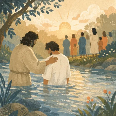 Misty Sunrise River Baptism Gathering