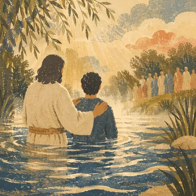 Quiet River Baptism at Sunrise