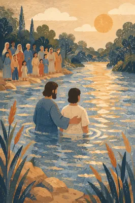 Peaceful River Baptism at Golden Hour
