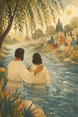 Peaceful Outdoor River Baptism Morning