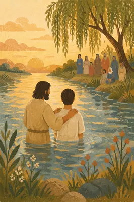 Golden Hour Outdoor River Baptism