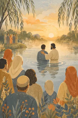 Peaceful Sunrise Baptism by the River