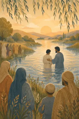 Golden Hour Outdoor River Baptism