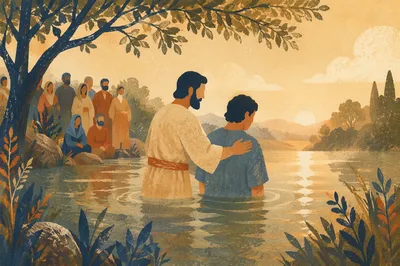 Golden Hour River Baptism Gathering