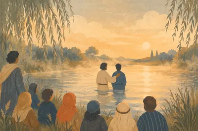 Peaceful Sunrise Baptism by the River