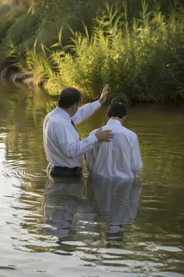 Peaceful Outdoor River Baptism Ceremony
