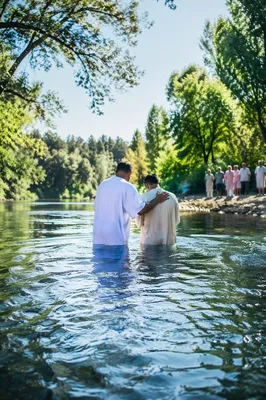 Peaceful Outdoor River Baptism Ceremony